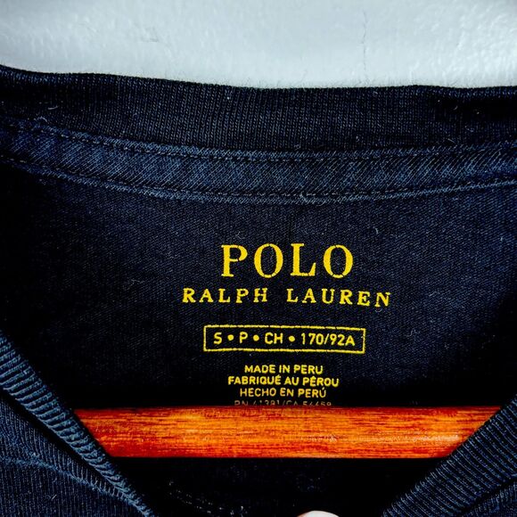Polo Ralph Lauren Shirt Small Black Crew Neck  Graphic POLO est 1967 Short Sleev - Picture 3 of 4